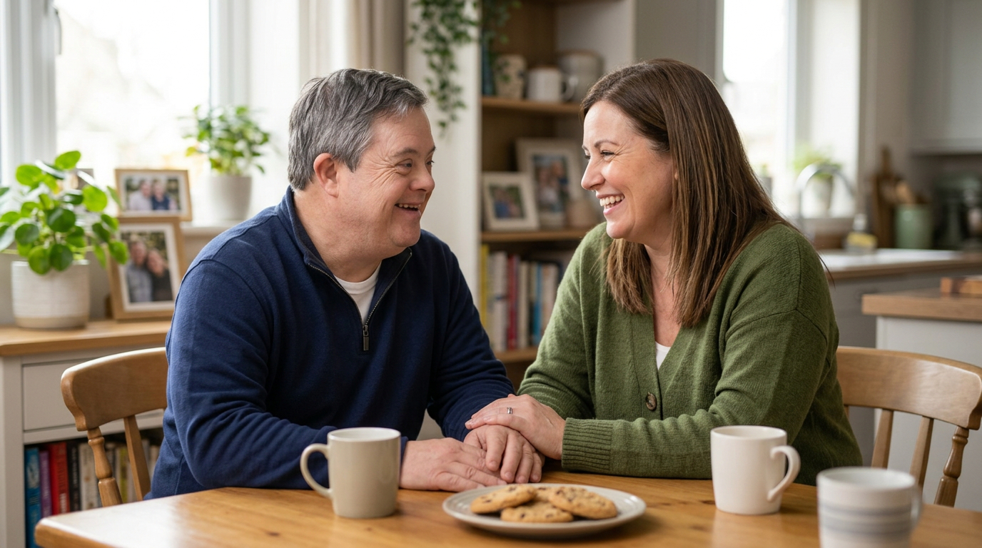 Family caregiver supporting an older adult at home